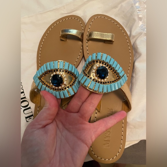 Mystique Boutique Women's Evil Eye (Jamaica) Sandals - Picture 4 of 7